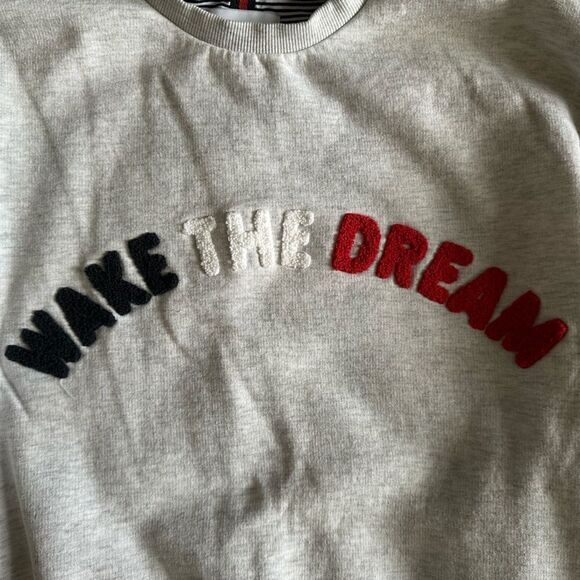 Denim & Flower Sweatshirt Top Wake The Dream Red White Blue Womens Size Small - Picture 4 of 7